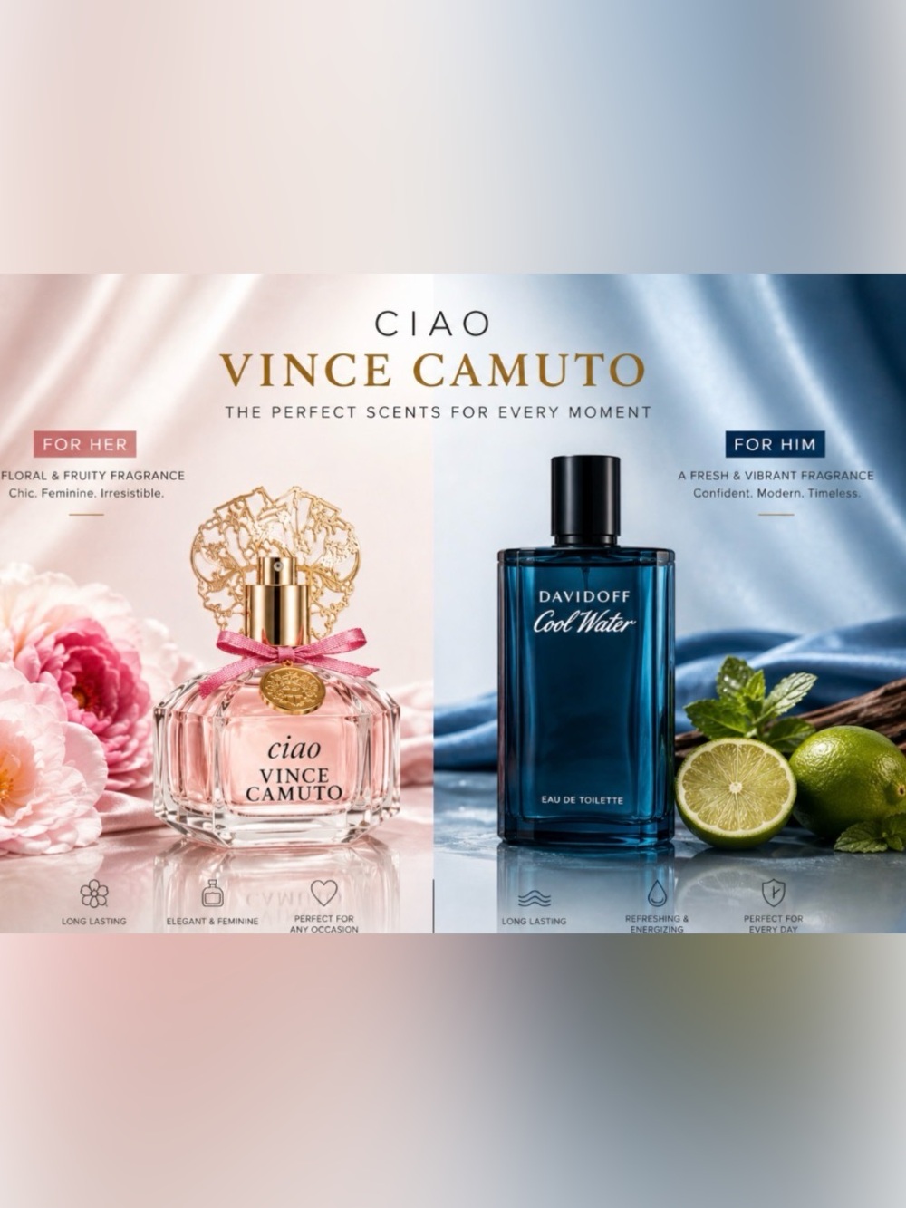Vince Camuto Ciao for Women & Davidoff Cool Water for Men